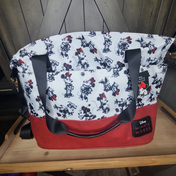 NWT Disney Minnie Mouse Large Tote/ Weekender Bag by Bioworld 22 x 14 x 7 - Picture 2 of 13